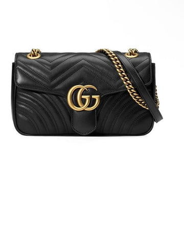 Gucci GG Marmont Mini Bag – Black Quilted Calf Leather