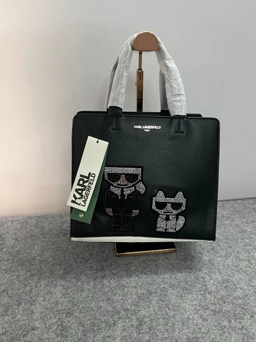 Karl Lagerfeld x Darcel Disappoints Print Crossbody Bag Black With OG Box & Dust Bag (KB032 BLACK)(LB)