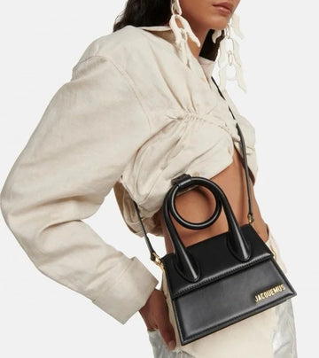 Jacquemus Le Chiquito Noeud Bag With OG Box Dust Bag & Extra Sling Belt (Black – 135)(BSB)