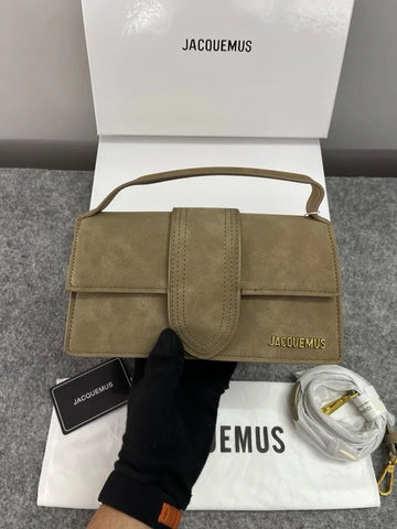Jacquemus Suede LE Bambino Long Apricot With Sling Strap OG Box & Dust Bag