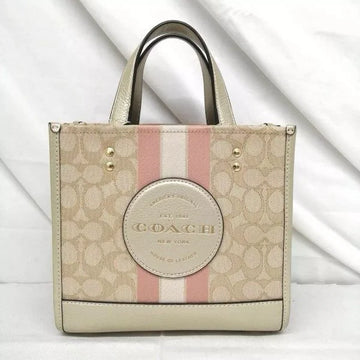 Coach Dempsey Tote 22 in Signature Jacquard With Stripe and Coach Patch With OG Box & Dust Bag (Pink โ 5638)*