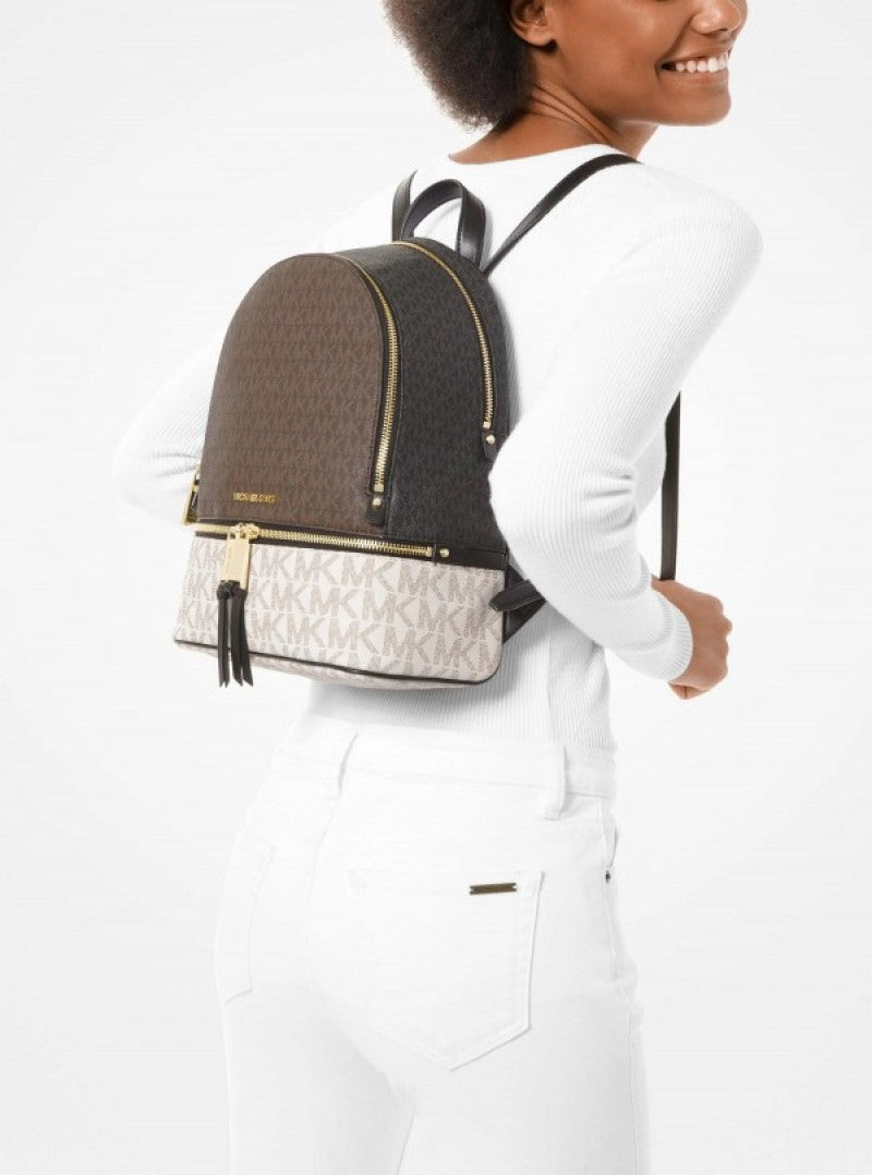 Michael Kors Rhea Medium Backpack – Multicolor Signature Design