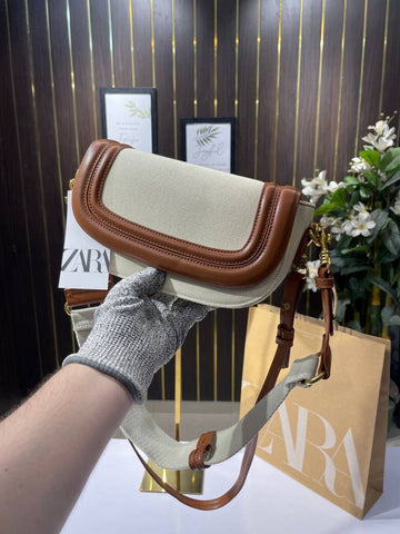 NWT ZARA Canvas Crossbody Bag – Stylish &amp; Versatile