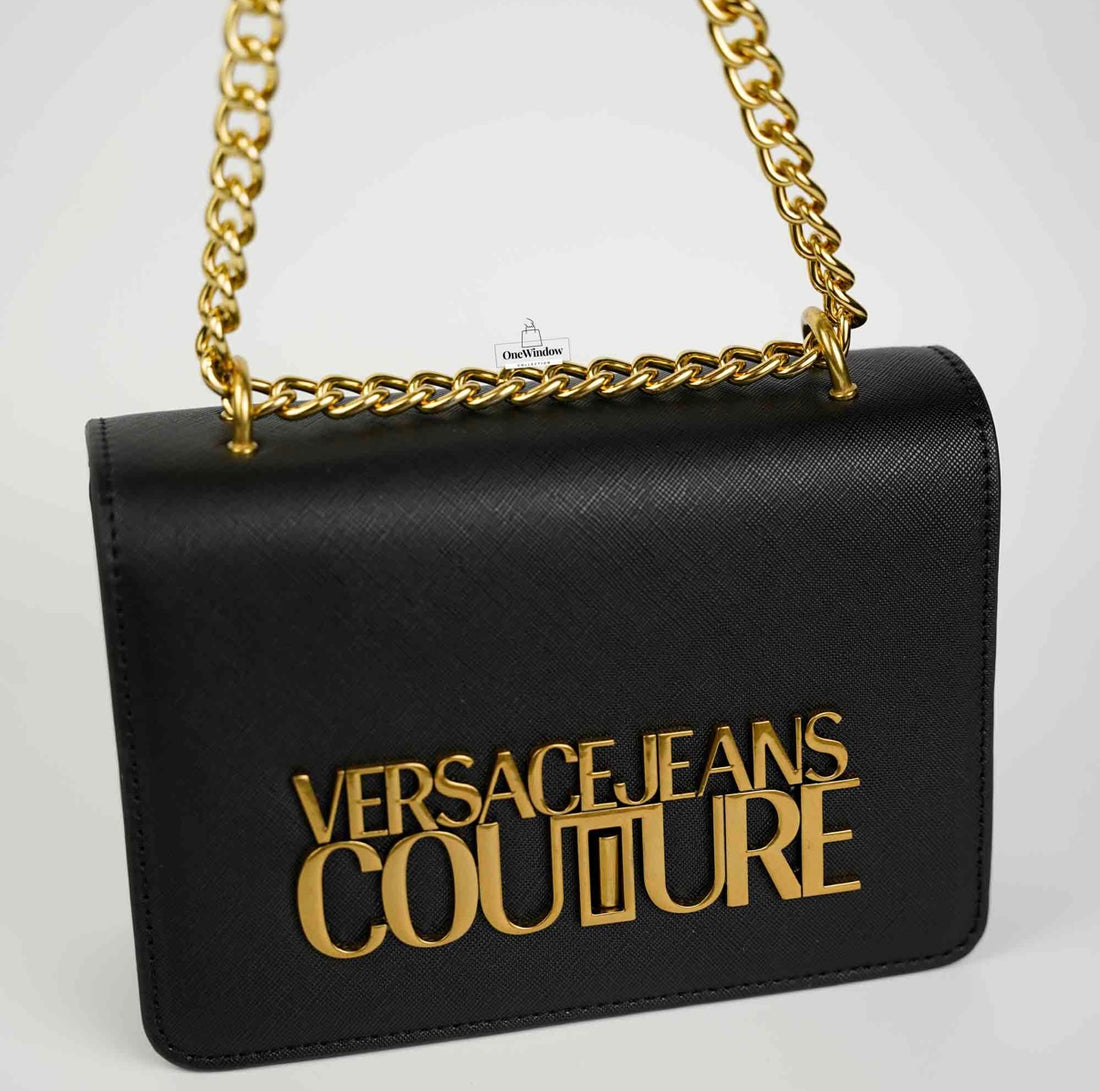 Versace Couture Saffiano Lock Crossbody Bag With Double Box & Dust Bag & Bill