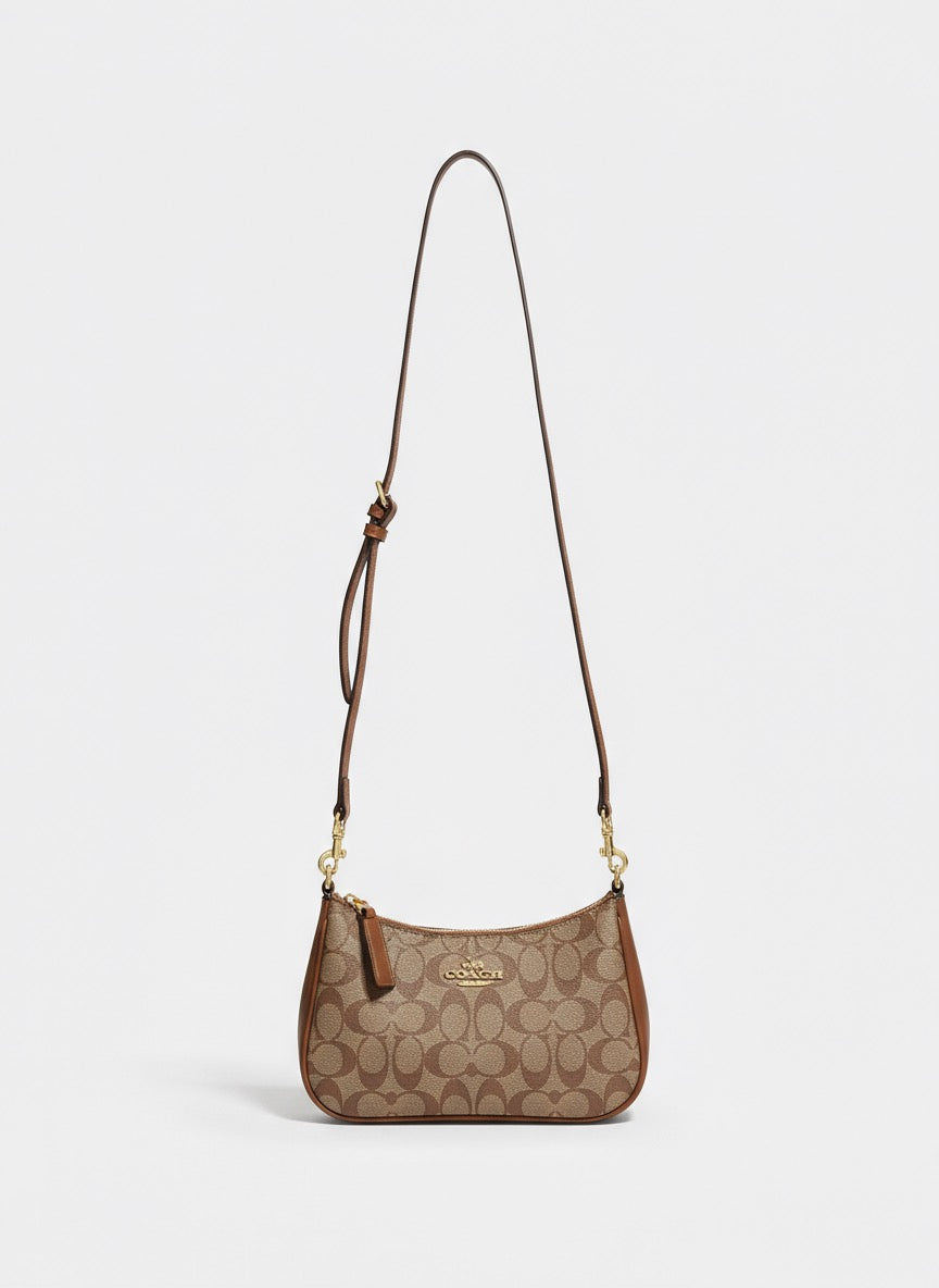 Teri Shoulder Bag in Signature Canvas Timeless brown