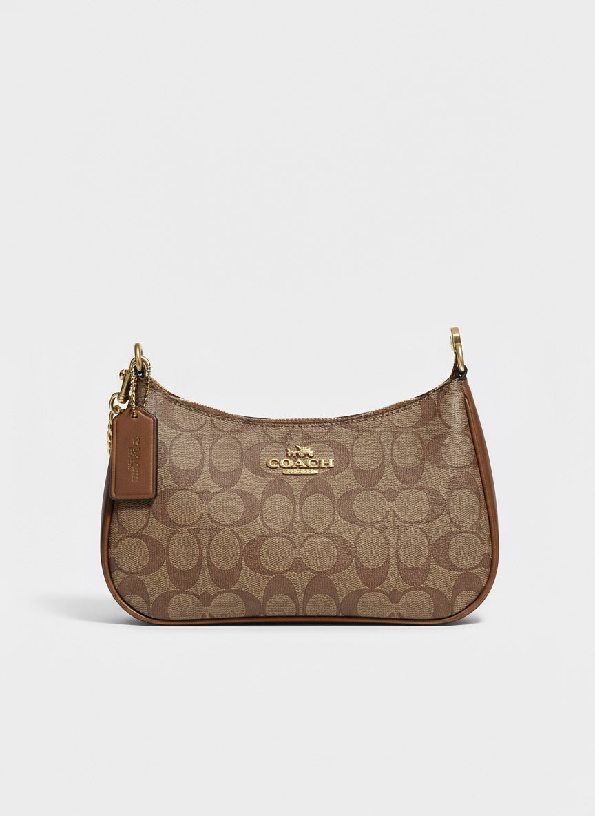 Teri Shoulder Bag in Signature Canvas Timeless brown