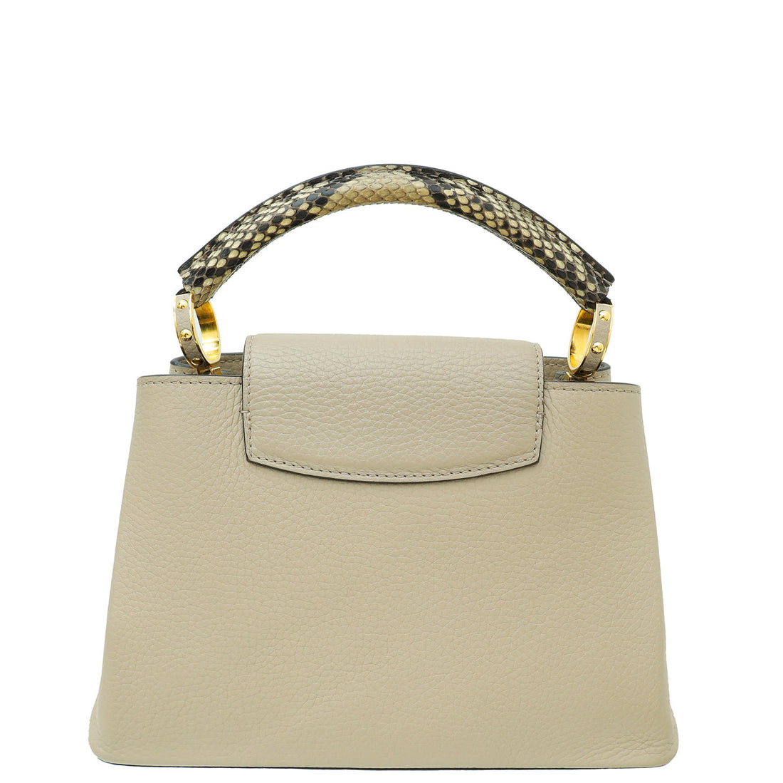 Authentic LOUIS VUITTON Canvas Taurillon Capucines MM – Black &amp; Beige