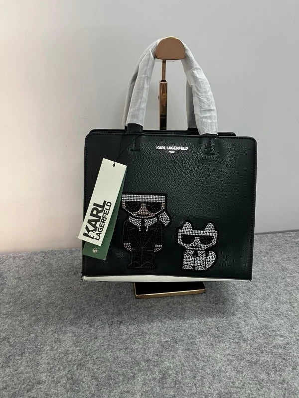 Karl Lagerfeld x Darcel Disappoints Print Crossbody Bag Black With OG Box & Dust Bag (KB032 BLACK)(LB)