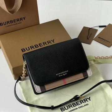 Burberry Bolsa Derby House Check Sling Bag With OG Box & Dust Bag 40681441 Black(LB)